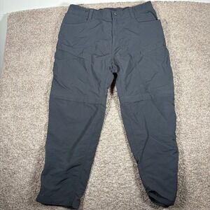 The North Face Mens Convertible Hiking Pants Charcoal Grey XL Short Zip Off Leg
